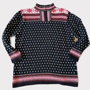 NWT Vintage Prides Landing Fair Isle 1/4 Zip Tunic Sweater Sz Petite Large